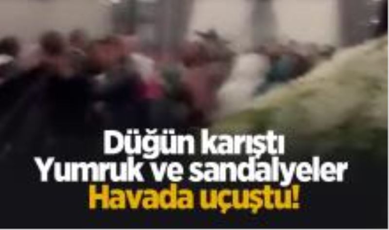 Düğün Karıştı,Yumruklar ve sandalyeler havada uçuştu
