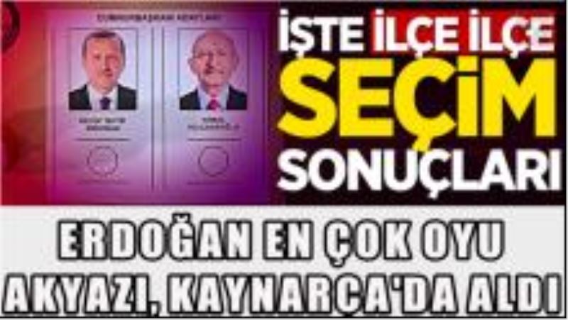 Kaynarca Ve Akyazıdan   En Çok Oy,İşte ilçe ilçe oy oranları...