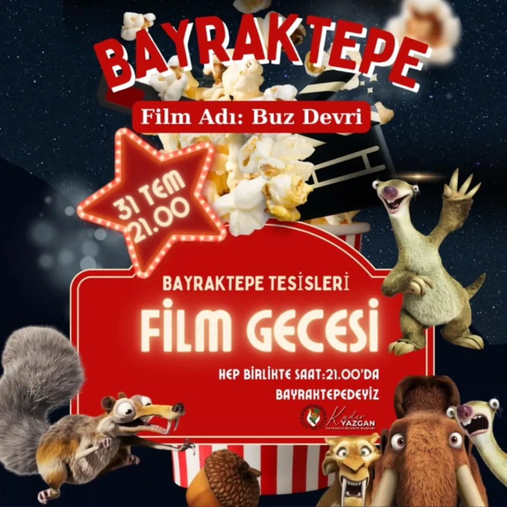 Kaynarca Belediyesi Bayraktepe Sinema Günleri Devam Ediyor, Bu Akşam  BUZ devri Flimi