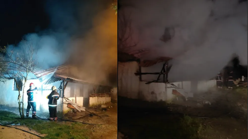 Yangın Felaketinde Kaynarcada Ev Tamamen Yandı