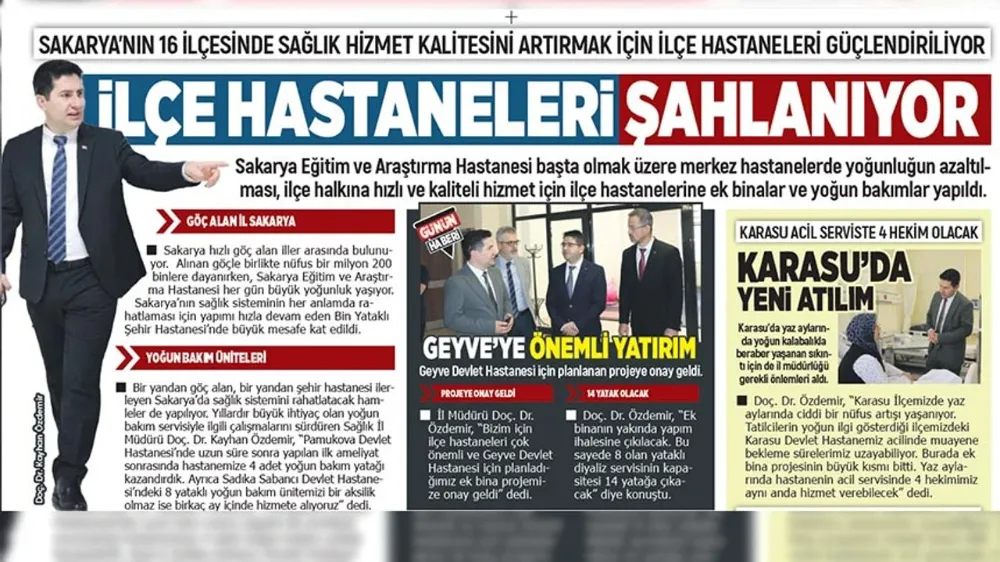 Sakarya’nın 16 ilçesinde ilçe hastaneleri güçlendiriliyor; İlçe Hastaneleri şahlanıyor ama  4 ilçede 116 uzman Dr varken Kaynarcada Niye 4 uzman Dr bile yok ?
