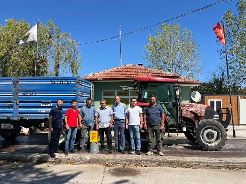 Kaynarcada ayçiçek hasatında ilk teslimat yapıldı