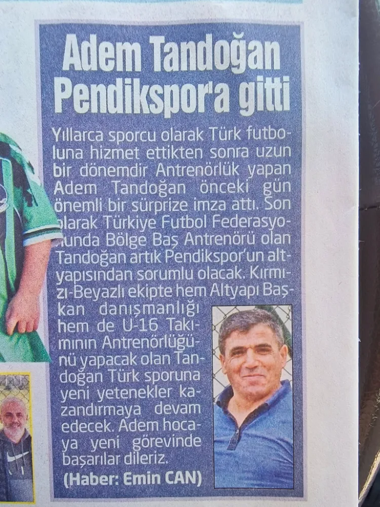 Kaynaarcalı Adem Hocamız Pendikspor altyapısının başına geçti