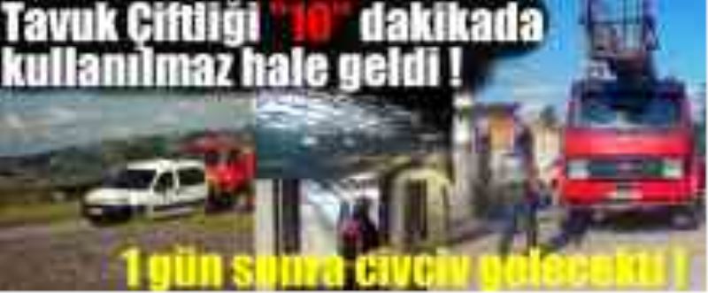 Kaynarca`da Tavuk çiftliği alev alev yandı